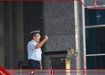 Balitbang Hukum dan HAM kembali bertugas dalam apel pagi Kemenkumham