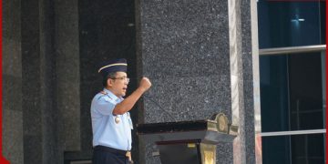 Balitbang Hukum dan HAM kembali bertugas dalam apel pagi Kemenkumham