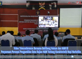 Jajaran Kanwil Gorontalo Ikuti Teleconference bersama Kepala Balitbang Hukum dan HAM