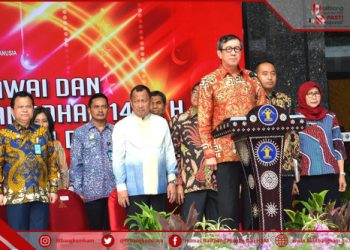 MENTERI YASONNA PIMPIN APEL SORE KEMENKUMHAM