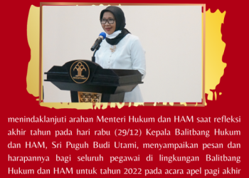 Balitbang Hukum dan HAM RI Menyelenggarakan Apel akhir Tahun 2021