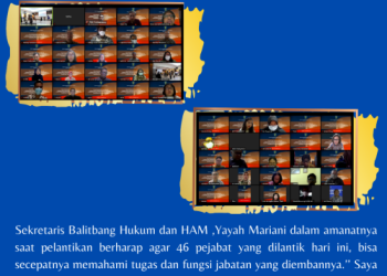 kegiatan pelantikan dan pengambilan sumpah/janji jabatan pejabat fungsional Balitbang Hukum dan HAM