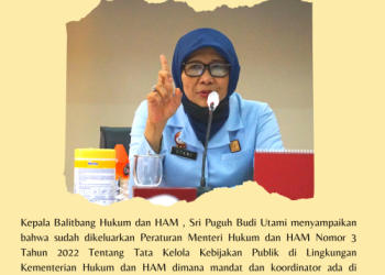 Balitbang Hukum dan HAM menggelar kegiatan  Sosialisasi Permenkumham tentang Tata Kelola Kebijakan Publik