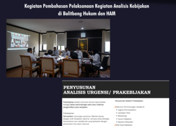 Kegiatan Pembahasan Pelaksanaan Kegiatan Analisis Kebijakan di Balitbang Hukum dan HAM