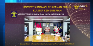 KEMENKUMHAM TERIMA PENGHARGAAN TOP INOVASI PELAYANAN PUBLIK TERPUJI 2021