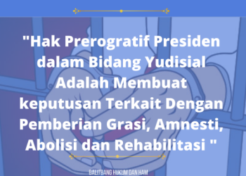 Hak Prerogratif Presiden dalam Bidang Yudisial Adalah Membuat keputusan Terkait Dengan Pemberian Grasi, Amnesti, Abolisi dan Rehabilitasi