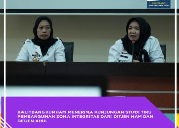 Balitbangkumham menerima kunjungan studi tiru proses Pembangunan Zona Integritas dari Dirjen Administrasi Hukum Umum dan Dirjen Hak Asasi Manusia