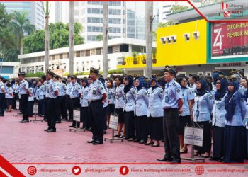 Balitbangkumham Bertugas Apel Pagi