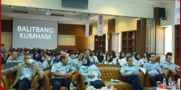 BALITBANGKUMHAM IKUTI KULIAH UMUM LEWAT TELECONFERENCE