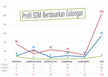 Profil SDM Balitbangkumham berdasarkan Golongan dan Pendidikan Agustus 2016
