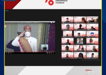 Seluruh Pegawai di Lingkungan Balitbang Hukum dan HAM Mengikuti Upacara Peringatan Detik-Detik Proklamasi Kemerdekaan RI Ke 76 Secara Virtual