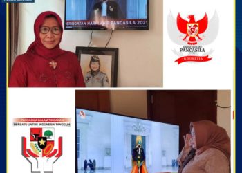 Seluruh Pegawai Balitbangkumham Mengikuti Upacara Peringatan Hari Lahir Pancasila dengan Menggunakan Baju Adat