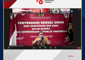 Sebanyak 134.430 narapidana di seluruh Indonesia menerima remisi dalam rangka HUT RI Ke-76