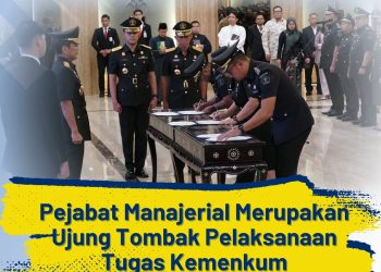 Pelantikan dan Pengambilan Sumpah/Janji Jabatan Manajerial yang berlangsung di Graha Pengayoman